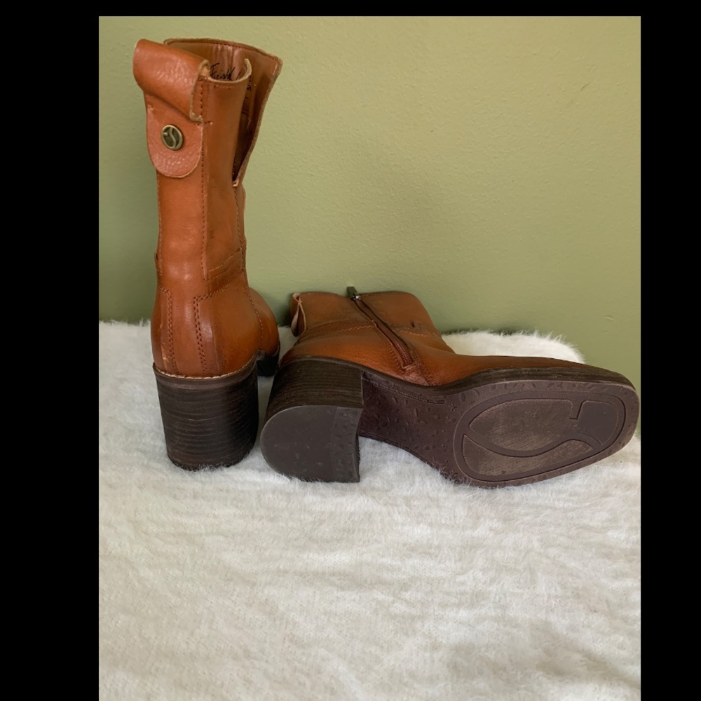 Brown lower calf boots